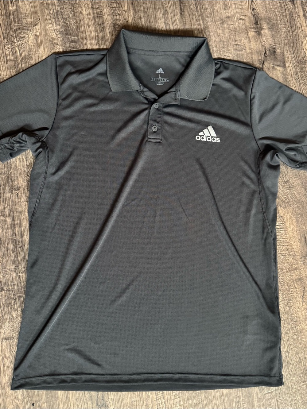 adidas Climalite Men’s Gray Collared Short Sleeve Polo Shirt L